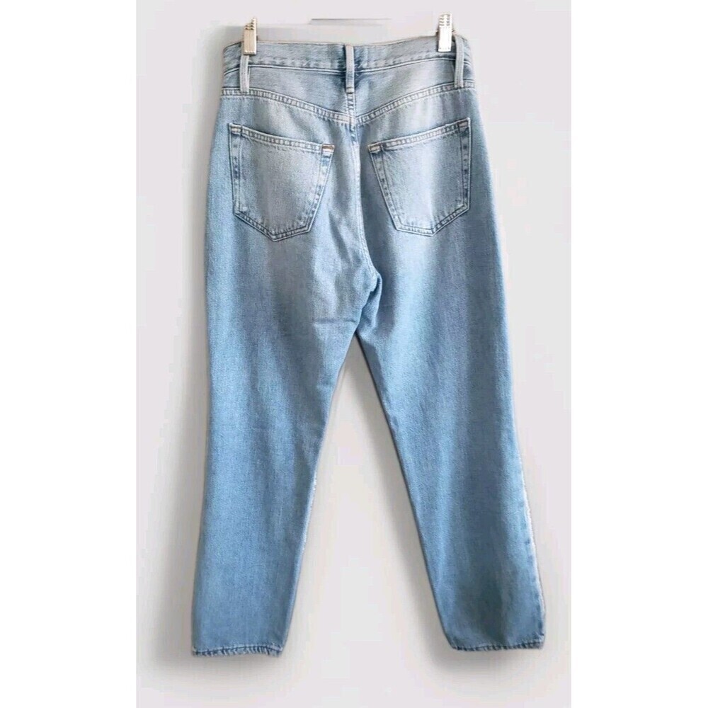 Frame Side Fringe Jeans Blue Light Wash Distressed Button Fly Size 25 - Picture 8 of 10